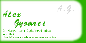 alex gyomrei business card